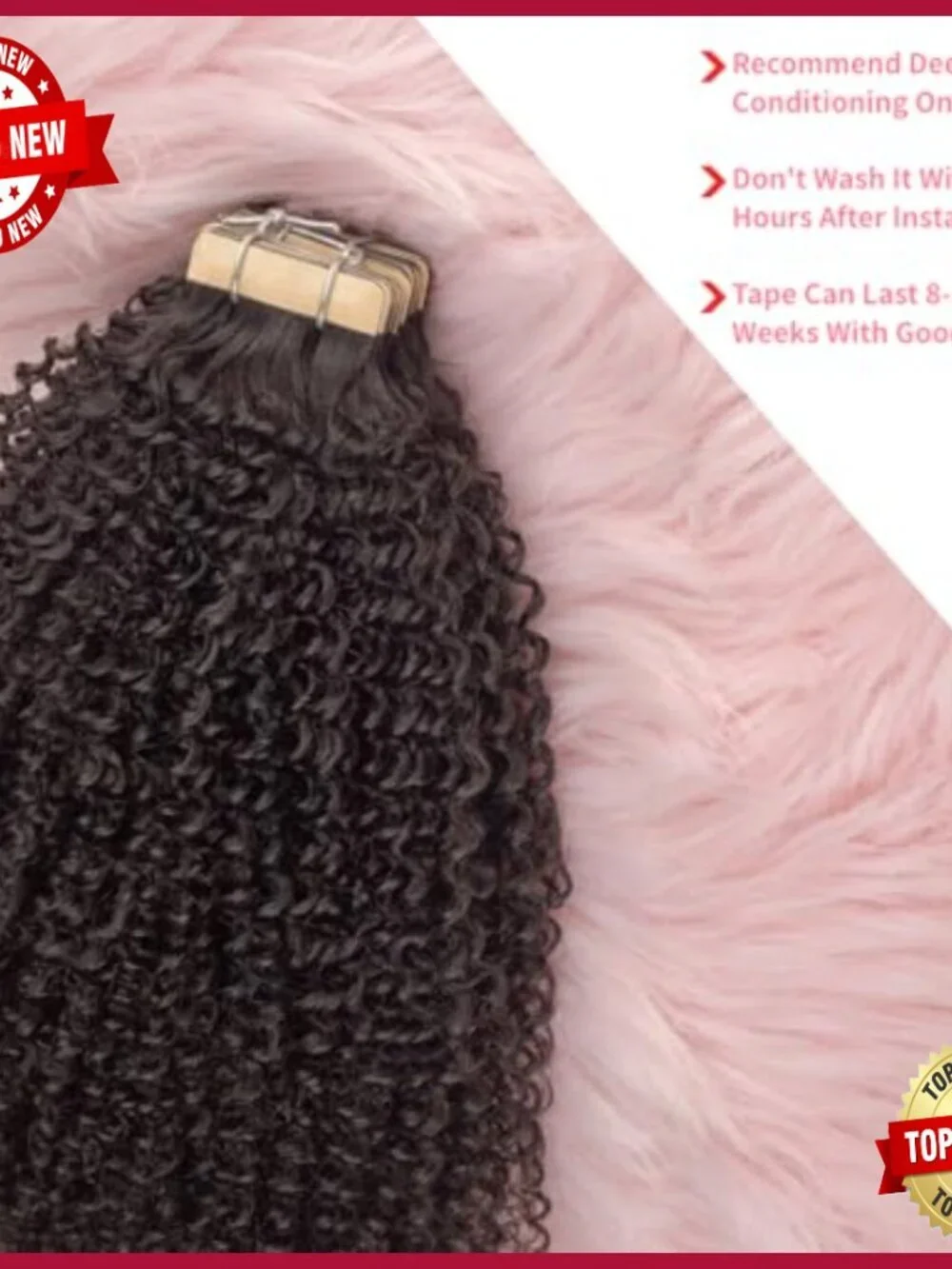 14 Inch Tape In Human Hair Extensions Afro Kinky Curly 40 Pieces